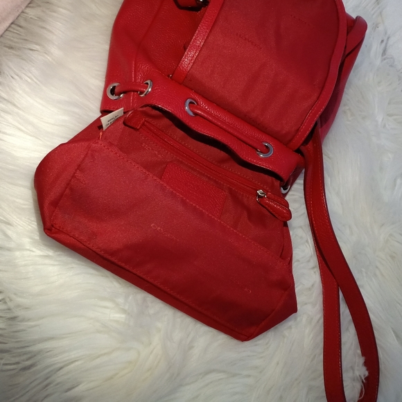 Coach Small Leather Backpack - Red - Picture 7 of 13